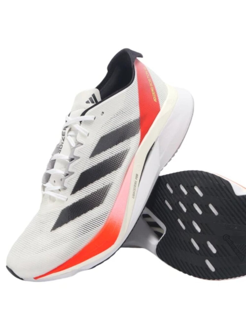 adidas Adizero Boston 12 M Unisex Running Shoes White Solor Red IF9210 NEW
